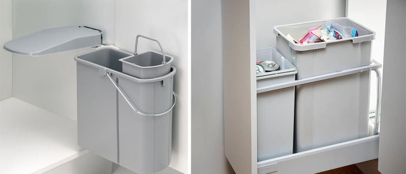 Top Wesco Waste Bins for Narrow, Shallow & Limited Height Kitchen Cabinets.