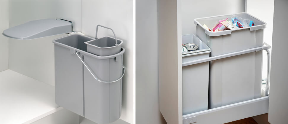Top Wesco Waste Bins for Narrow, Shallow & Limited Height Kitchen Cabinets.