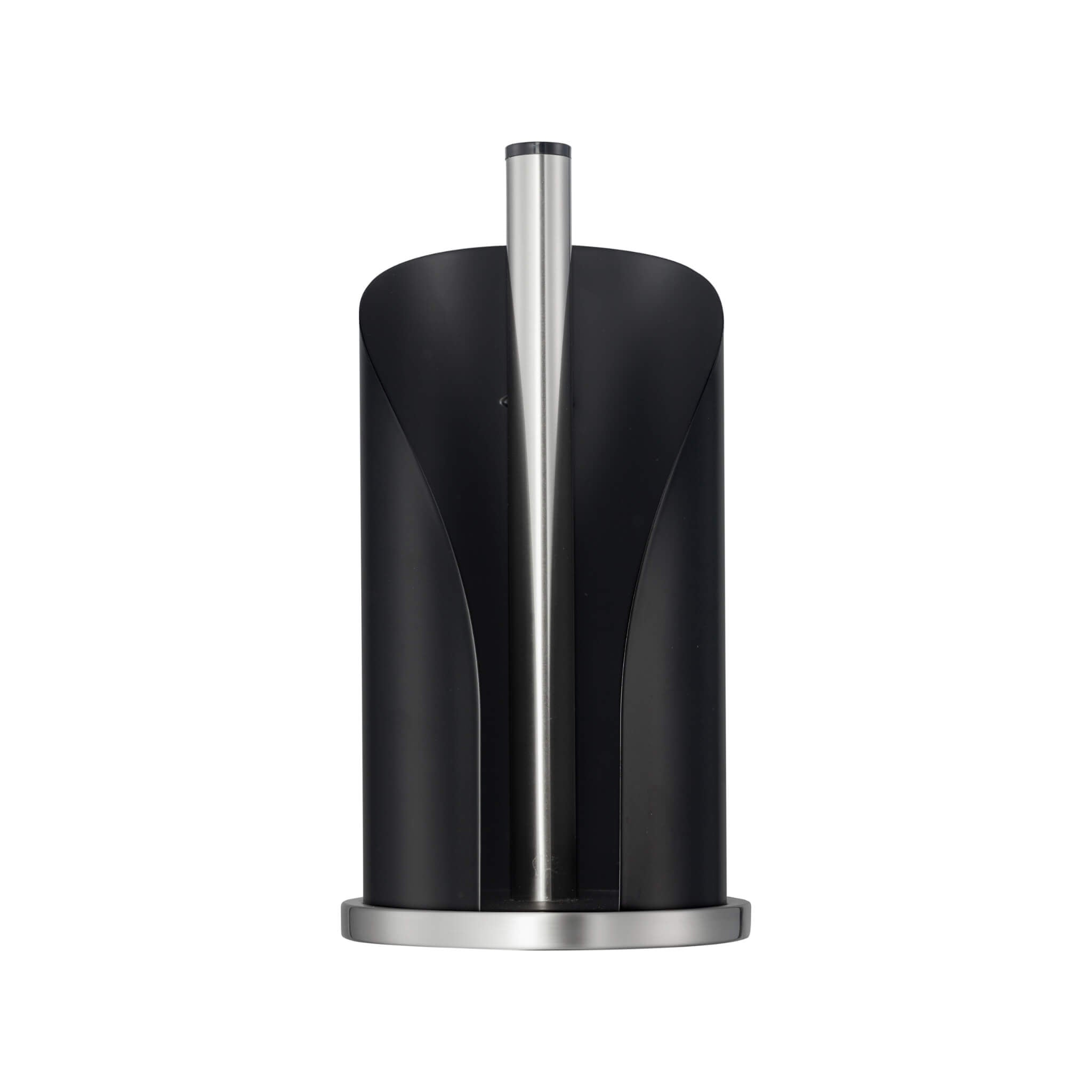 Wesco circular Matt black paper roll holder with stainless steel base