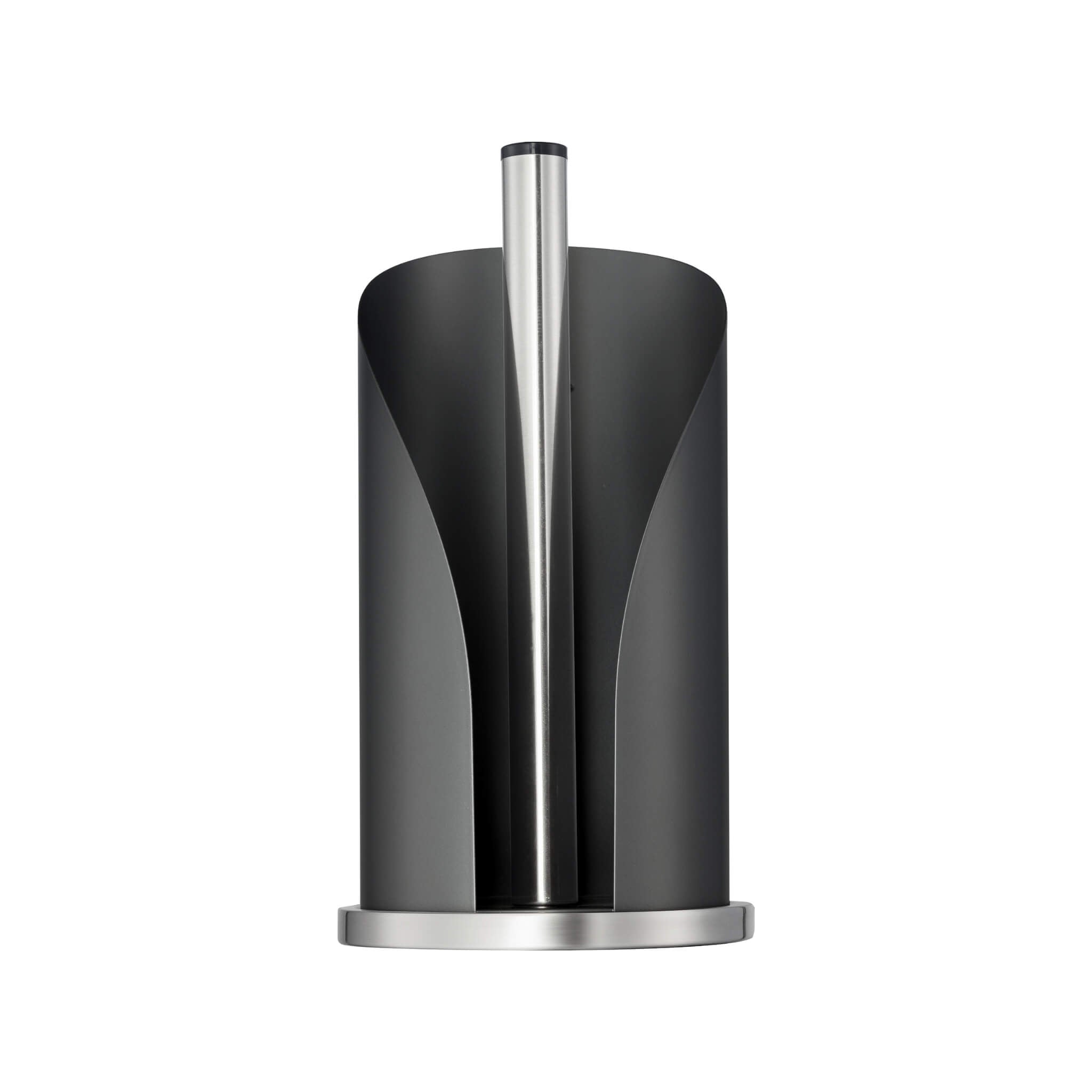 Wesco cylindrical paper roll holder in matt graphite with stainless steel base