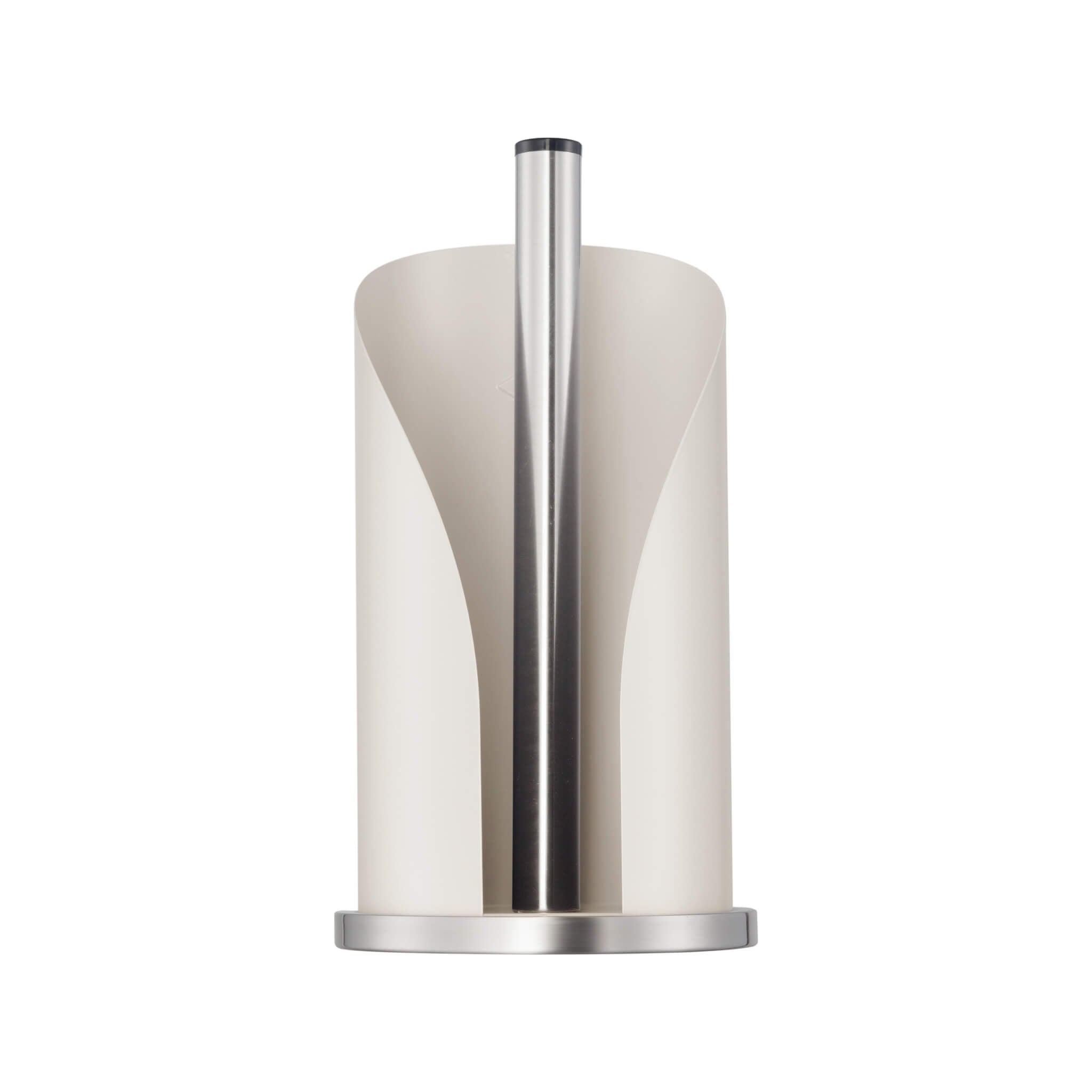 Wesco cylindrical paper roll holder in matt sand with a stainless steel base