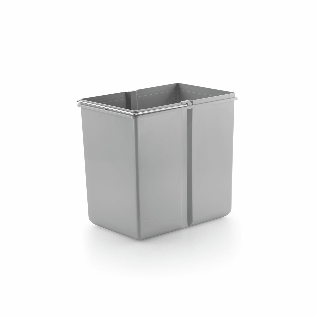 Grey rectangular 15L Wesco replacement bin with metal handle