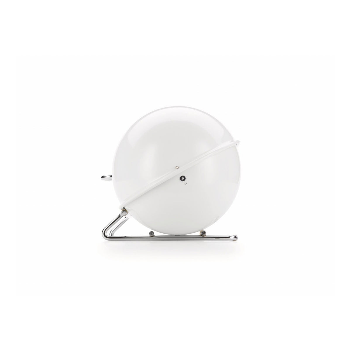 Wesco breadboy in white, a end view of the bread bin showing the hinge. White background