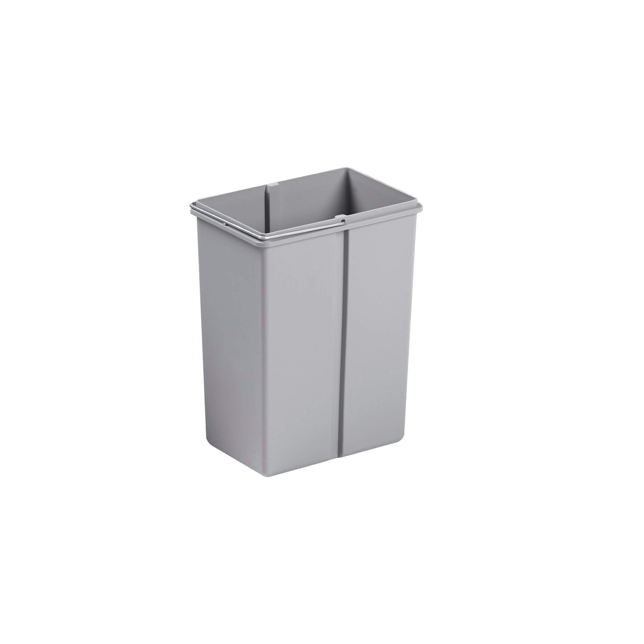 Alu Grey Wesco rectangular replacement inner bin 8L with metal handle on a white background
