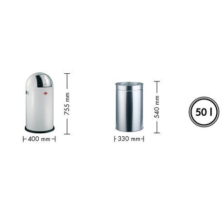 Pushboy 50L Bin | Black