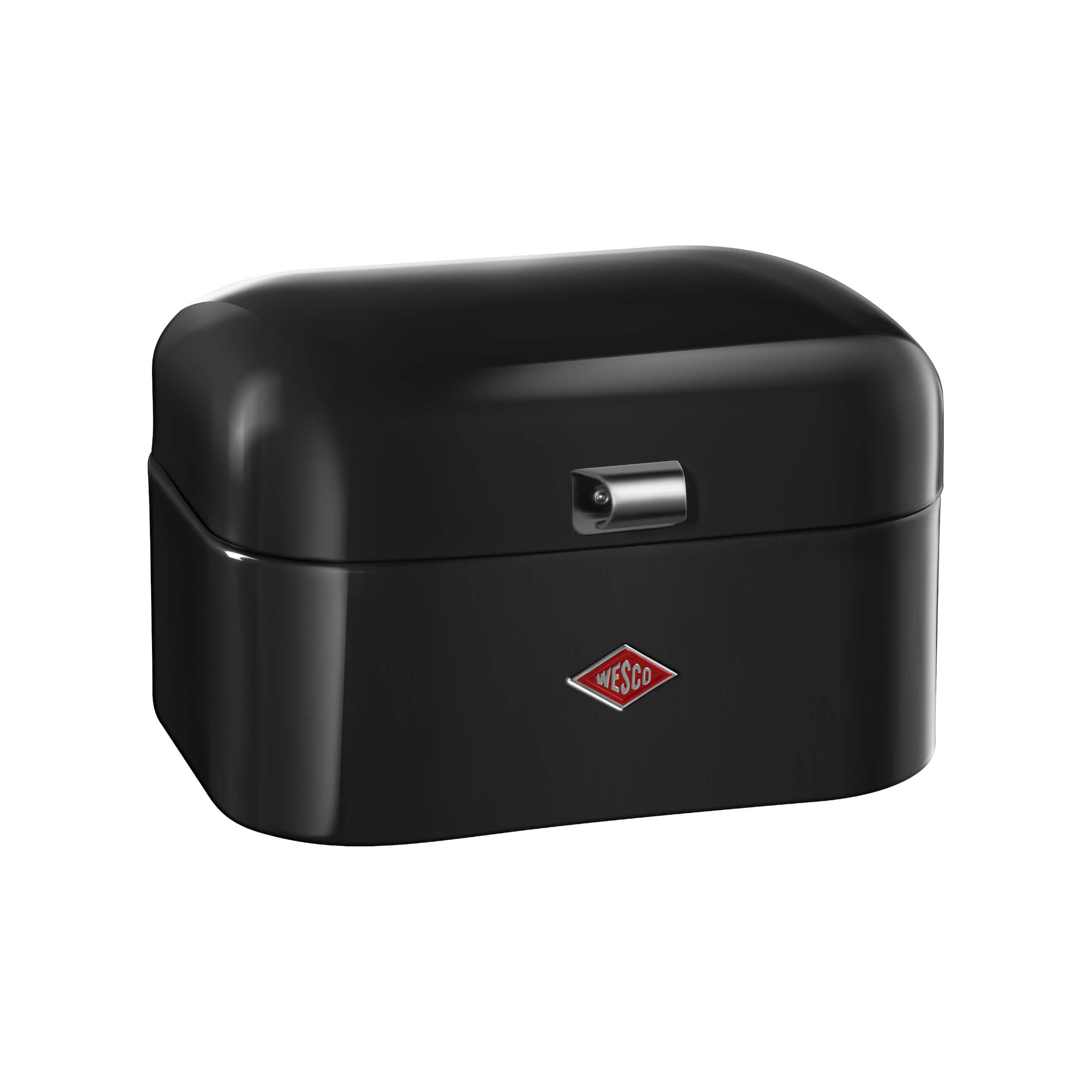 Wesco Single Grandy bread bin in black on a white background
