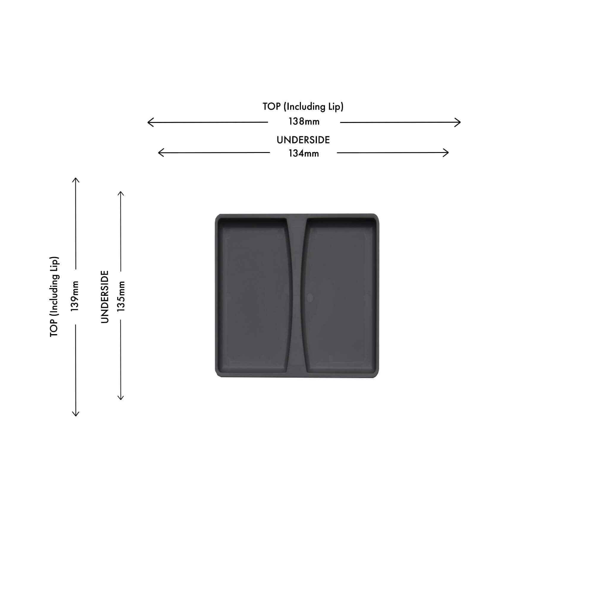 Wesco Orion Grey 5L Bin Lid with dimensions on white background