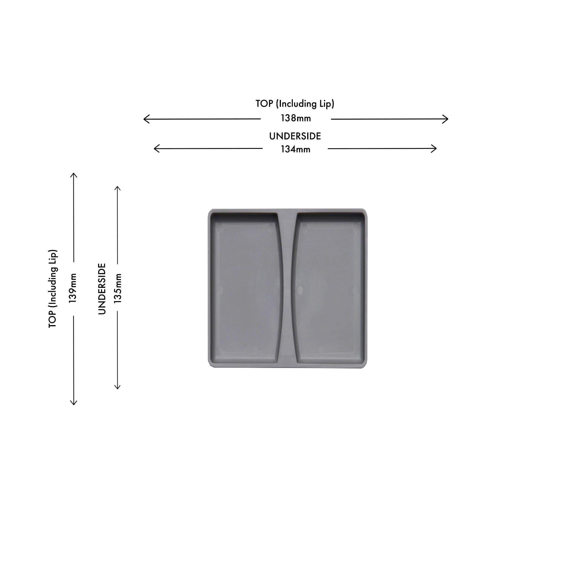 Wesco Alu Grey 5L Bin Lid with dimensions
