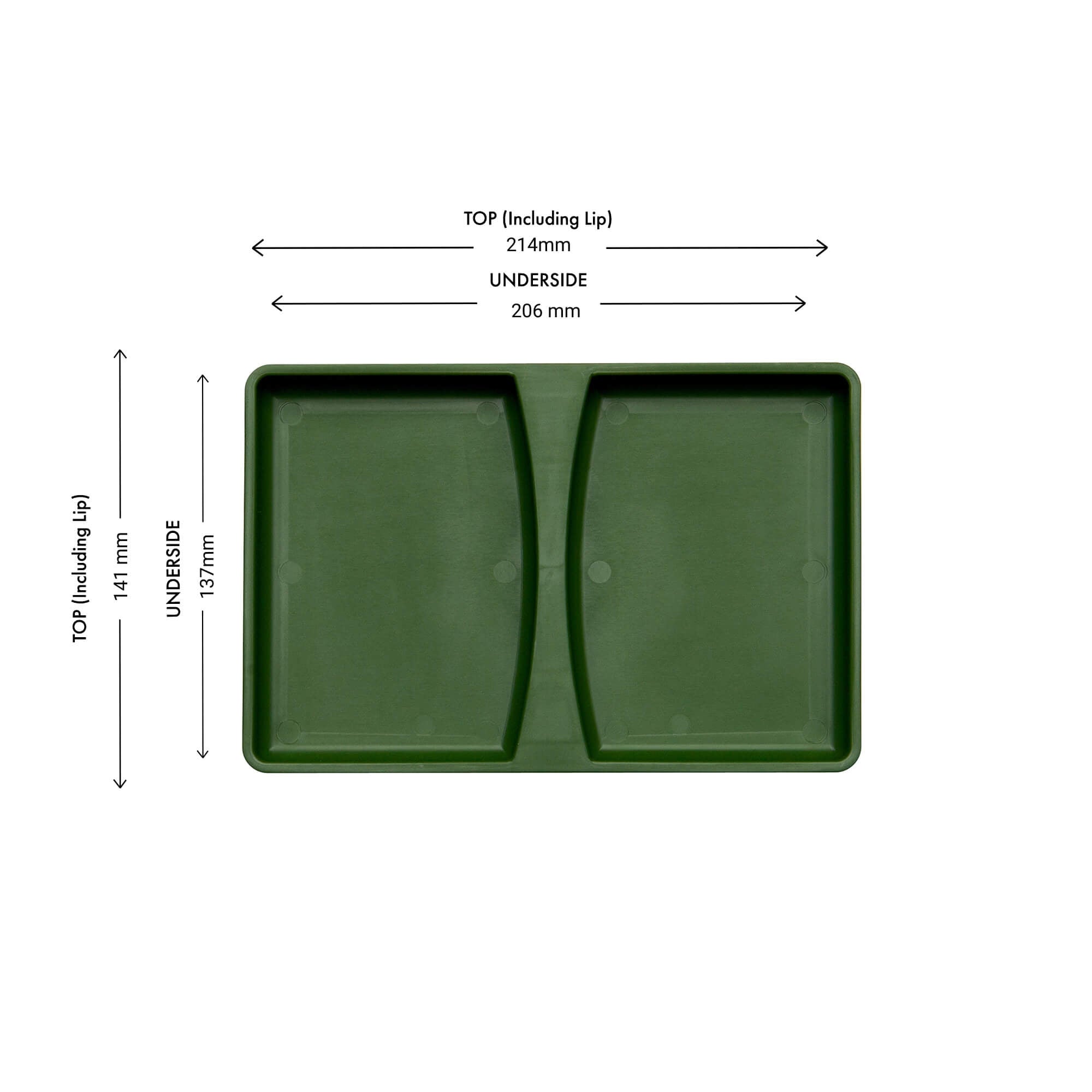 Wesco Green bin lid for 7L, 8L and 10L bins including dimensions.