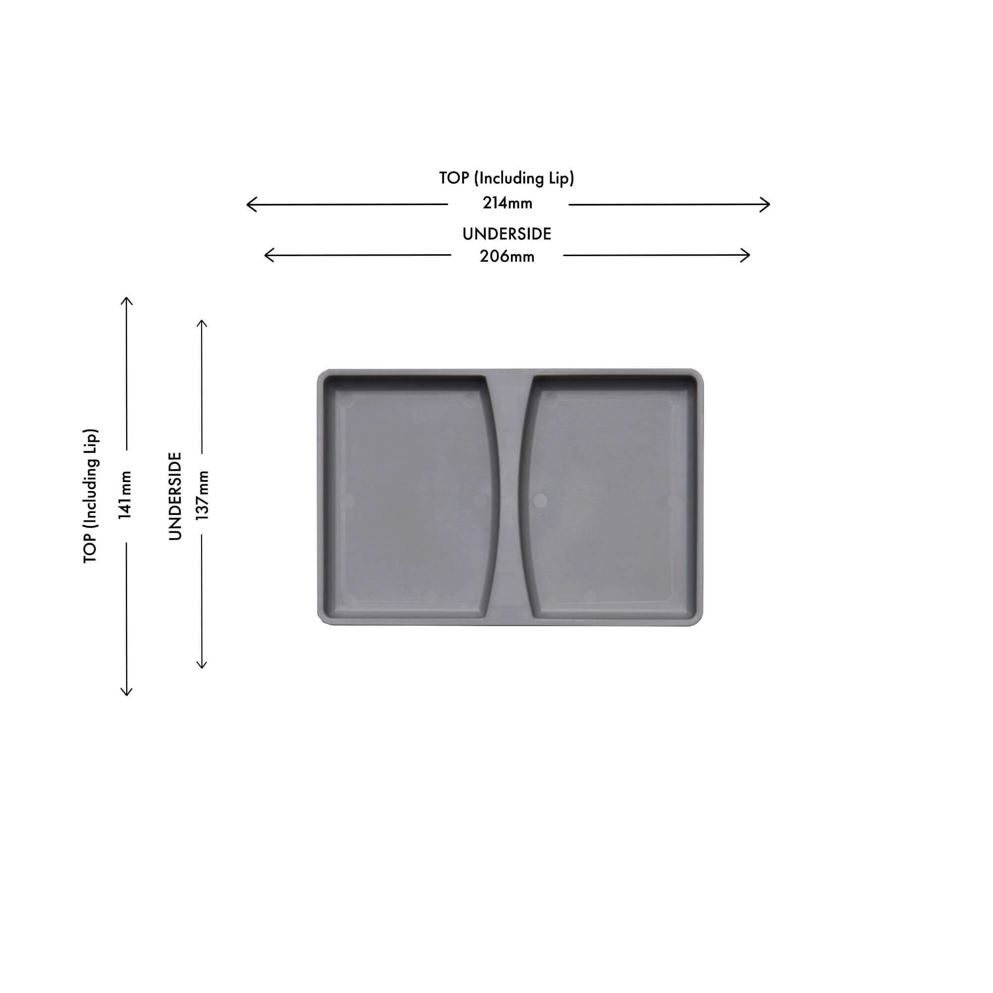 Wesco 7L 8L and 10L bin lid in alu grey with dimensions