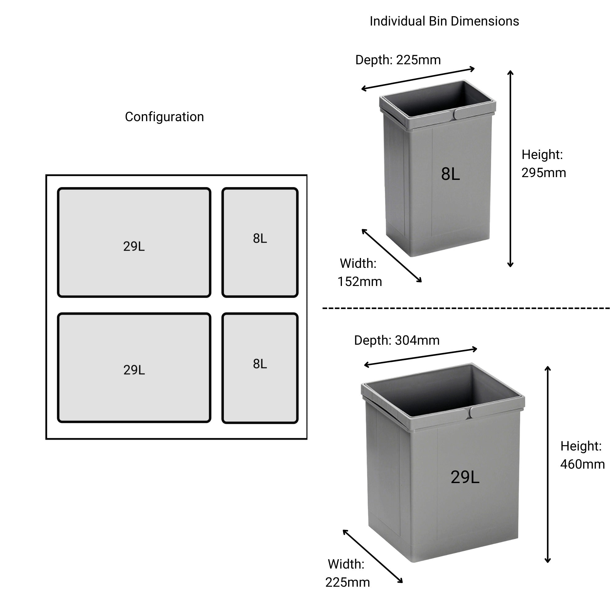 Wesco Pullboy Z 827616-85E configuration for the frame and dimensions for the inner bins.