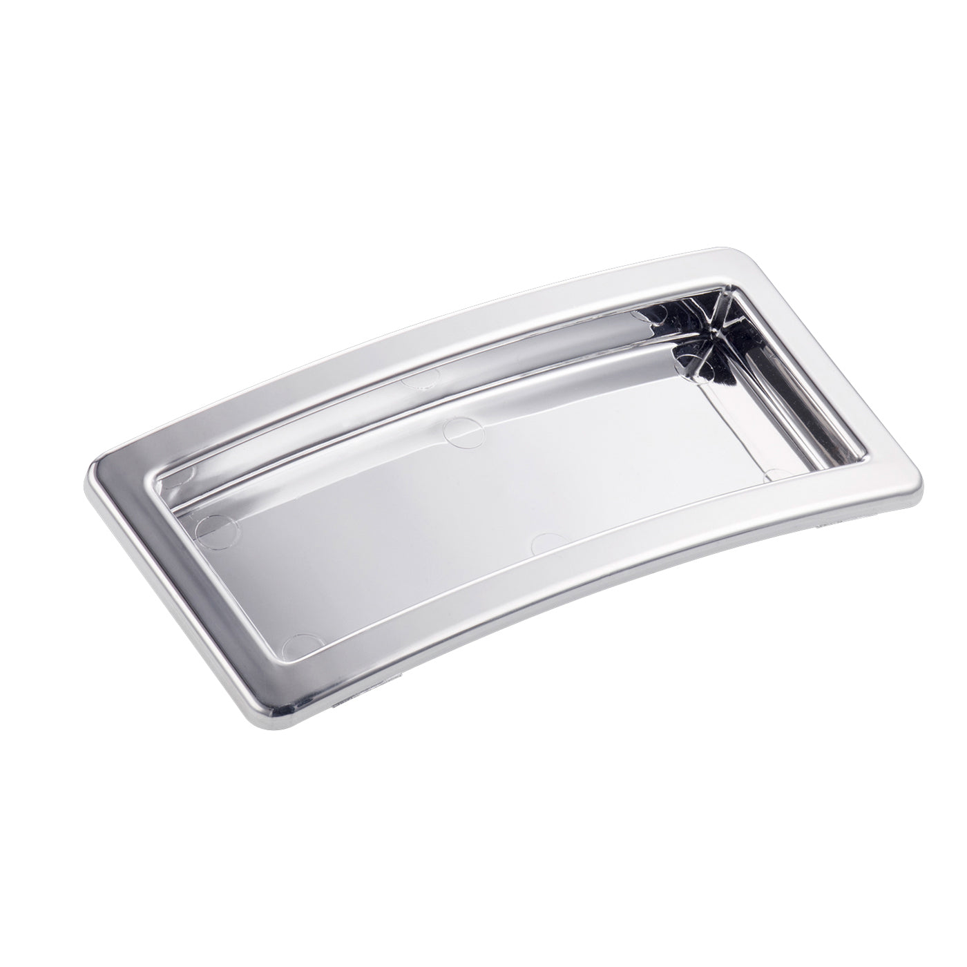 A polished chrome finish recessed handle suitable for Wesco free-standing waste bins
