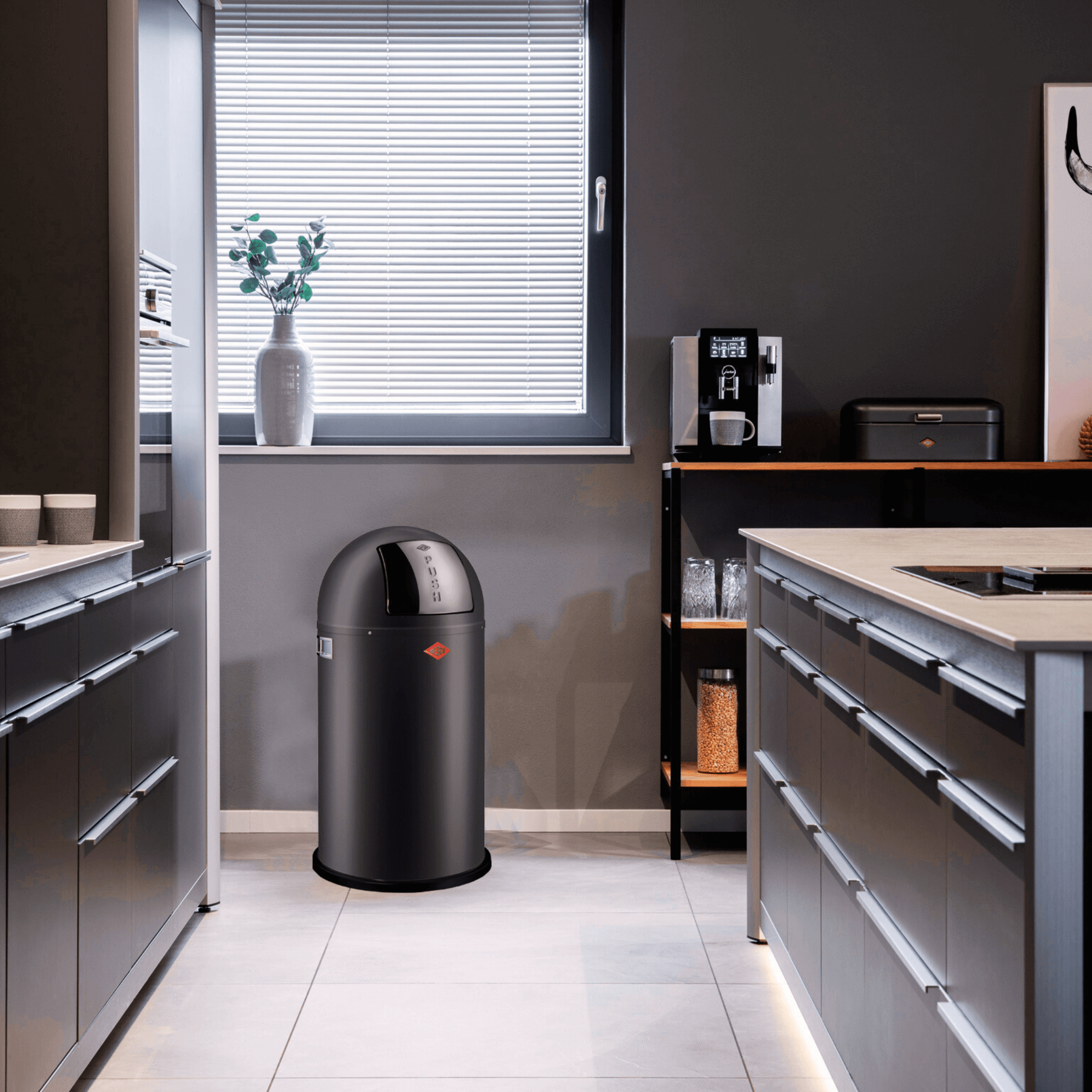 Pushboy 50L Bin | Matt Graphite