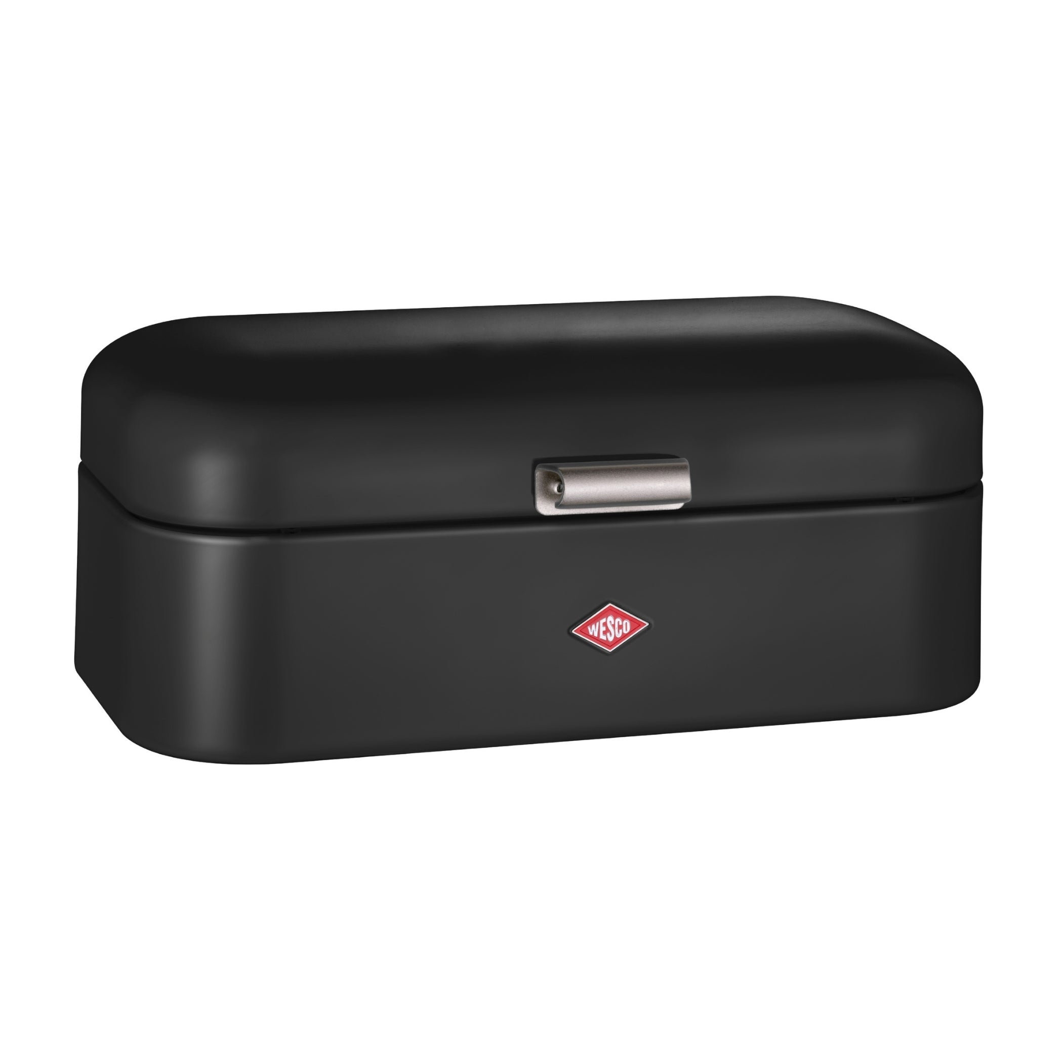 Matt Black Grandy Bread Bin with Red Wesco Logo