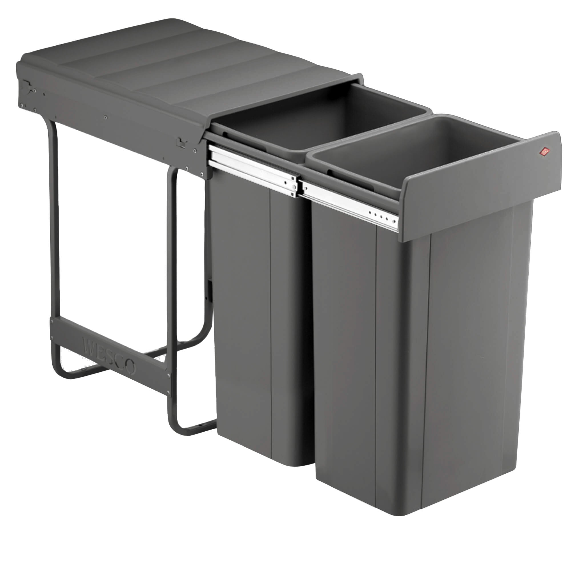 WESCO BIG BIO DOUBLE 64L 2-COMPARTMENT RECYCLER: 400MM DOOR
