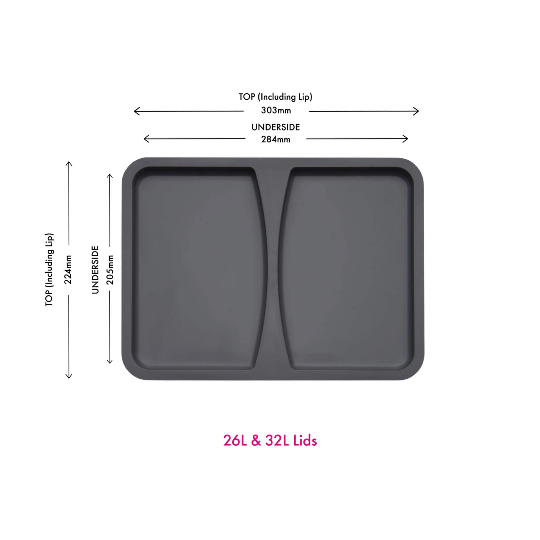 Lid for Bins without Handles | Orion Grey