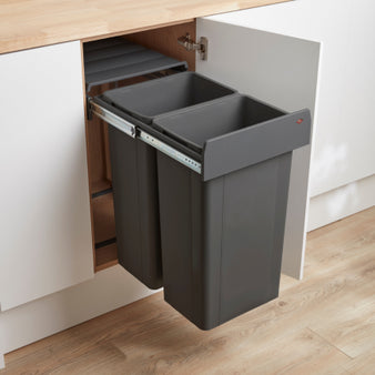Big Bio Double pull-out waste bin for hinged doors