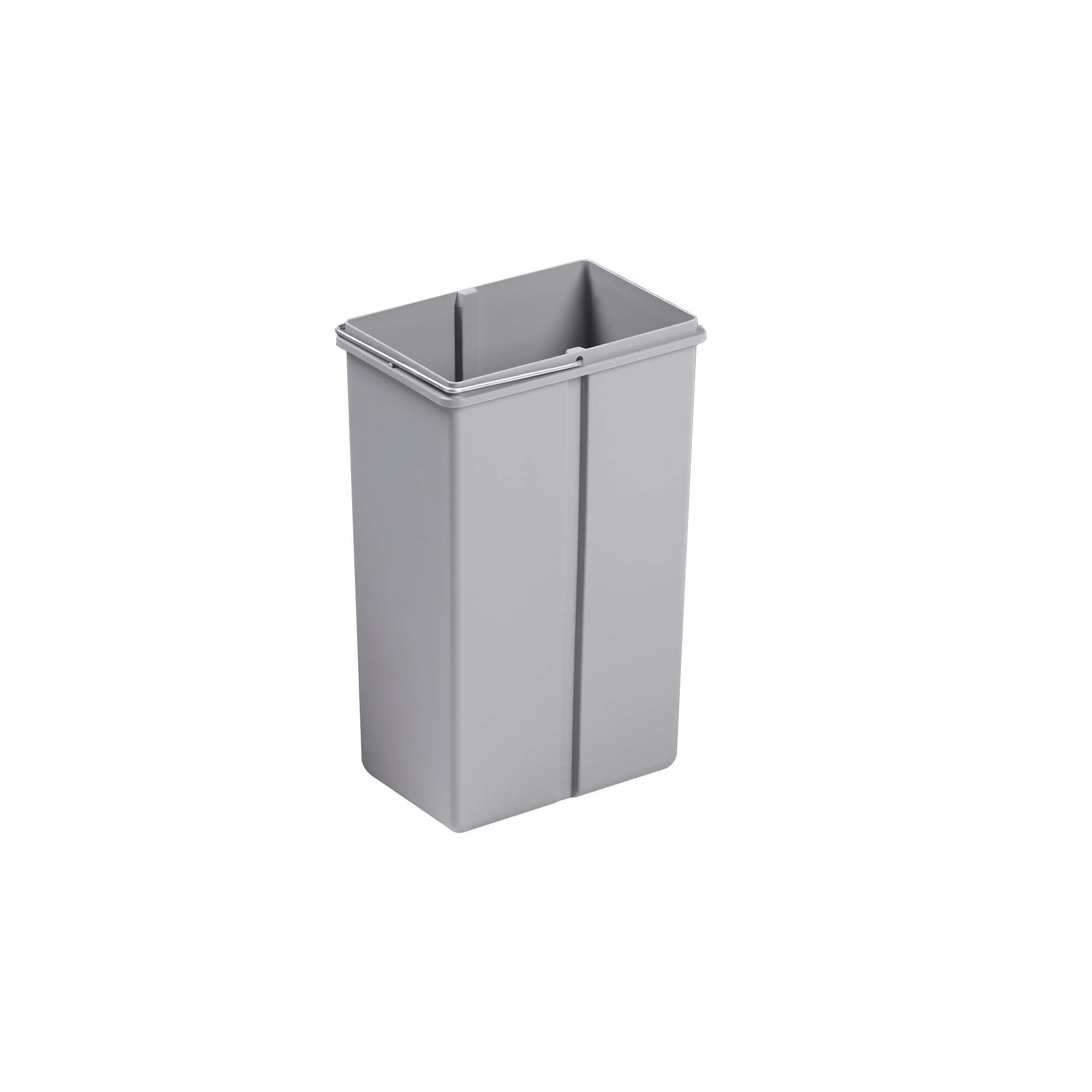 10L Wesco Alu Grey rectangular replacement inner bin with metal handle on a white background