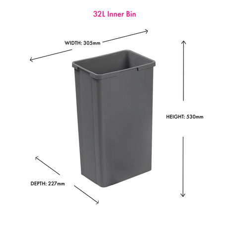 Inner Bin without Handles 32L | Orion Grey