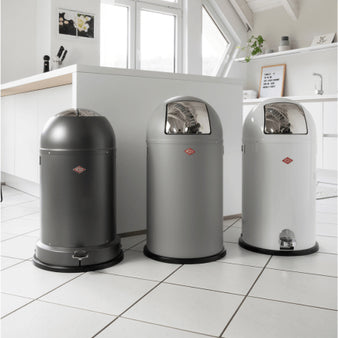 Pushboy 50L free-standing push flap waste bin