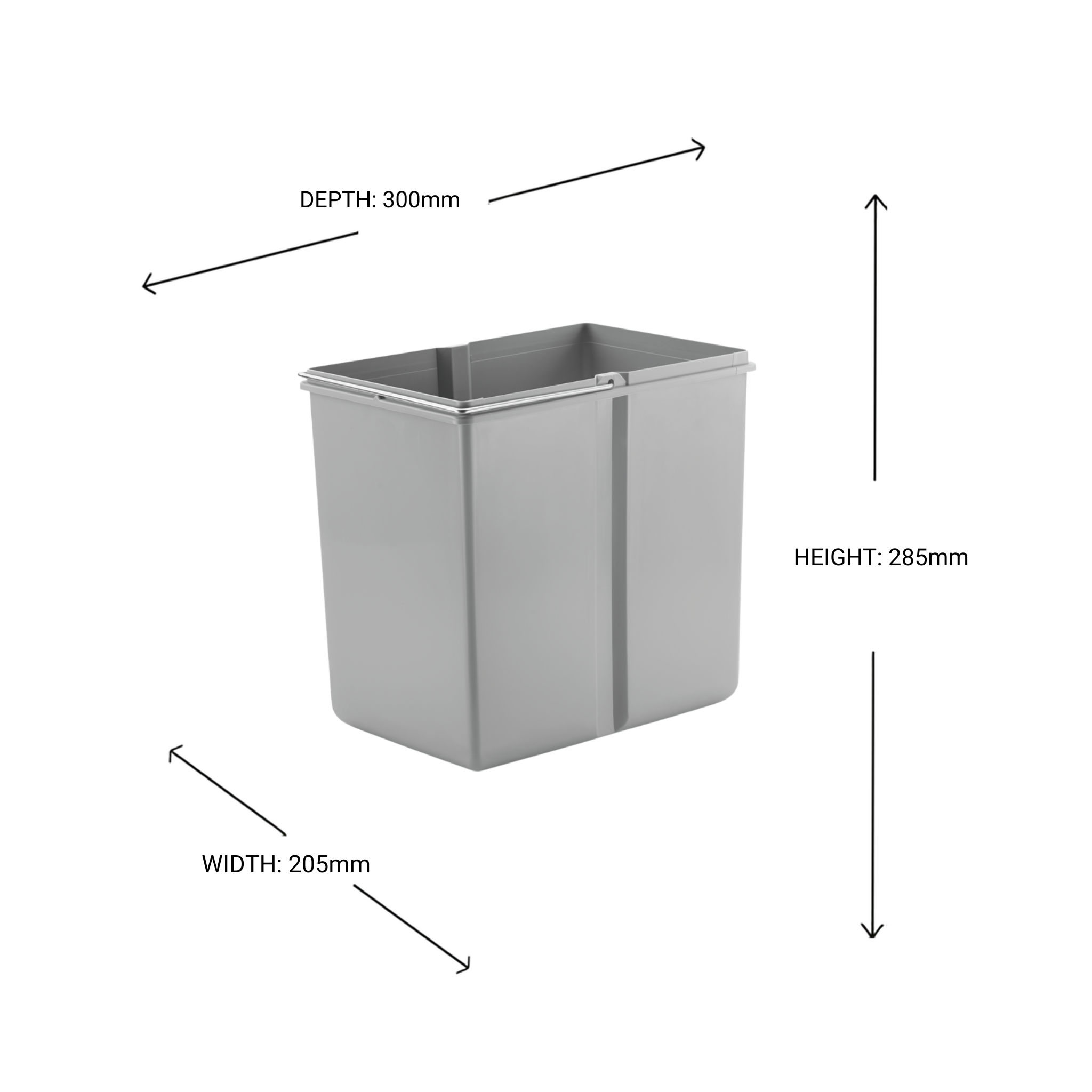 Inner Bin for Shorty Double | 15L | Alu Grey