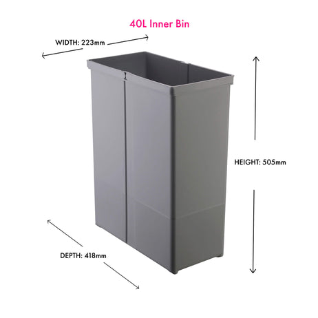 Inner Bin with Double Handle | Alu Grey