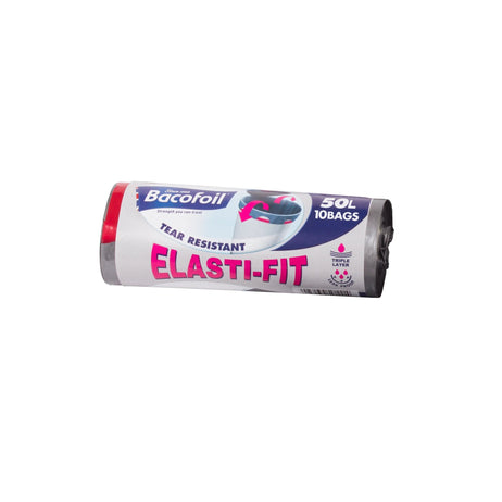 Bacofoil Elasti-fit Bin Liner 50L (10 Bags)