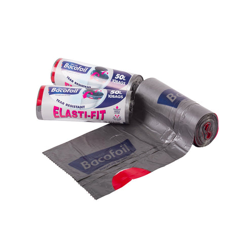 Bacofoil Elasti-fit Bin Liner 50L (10 Bags)