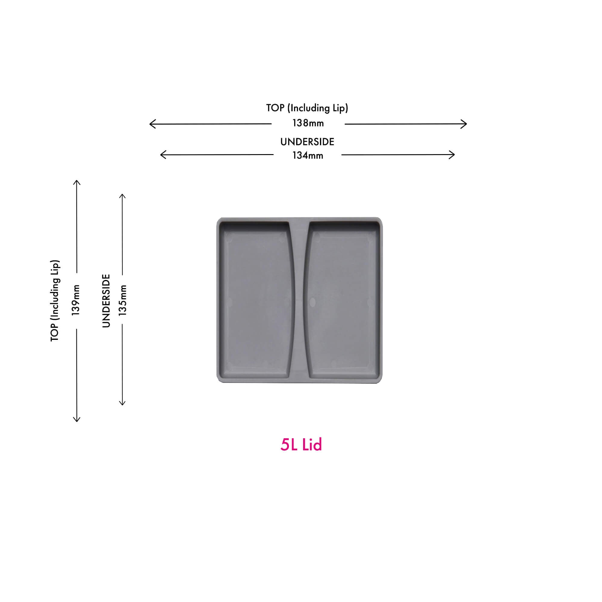 Lid for Bins with Handles | Alu Grey