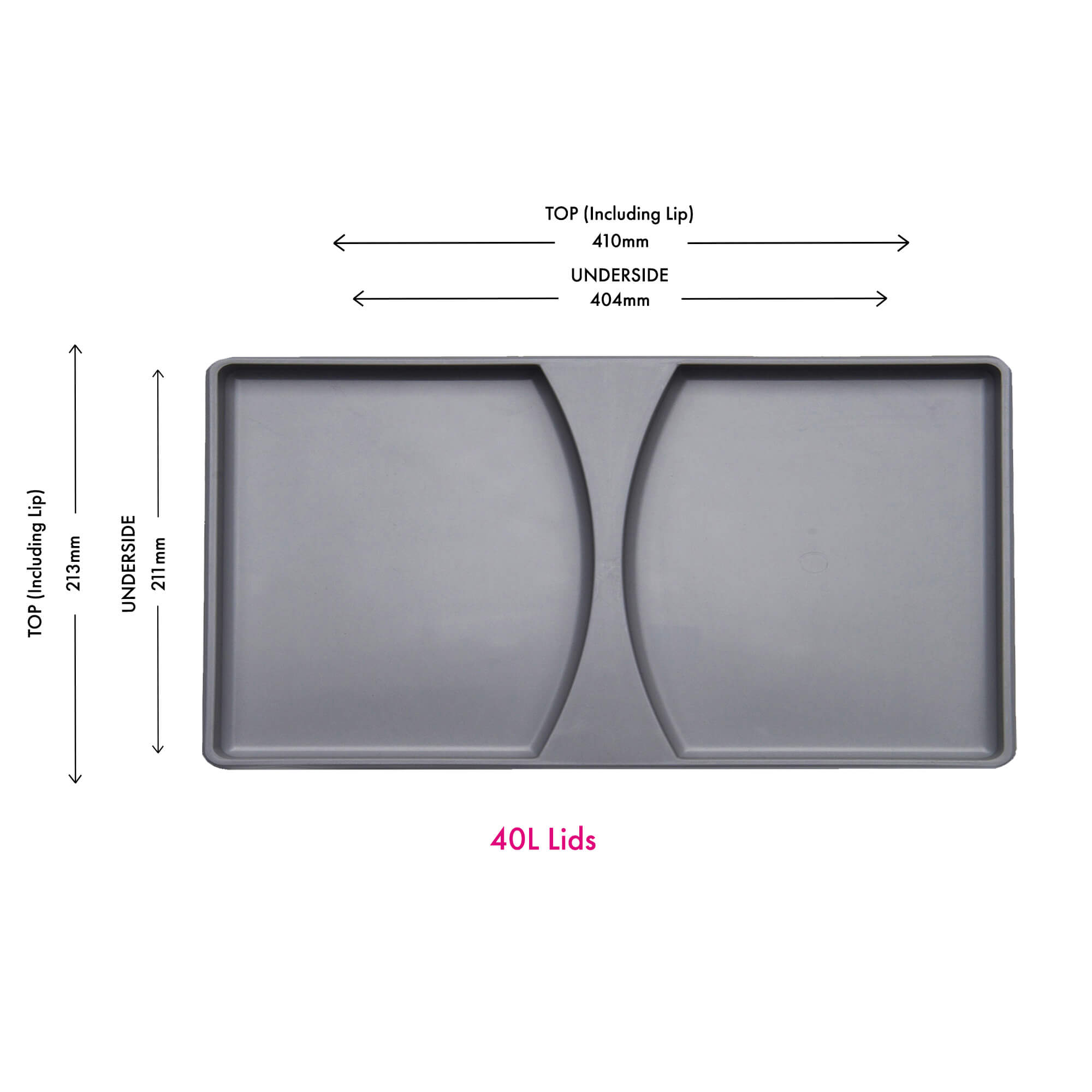 Lid for Bins with Handles | Alu Grey