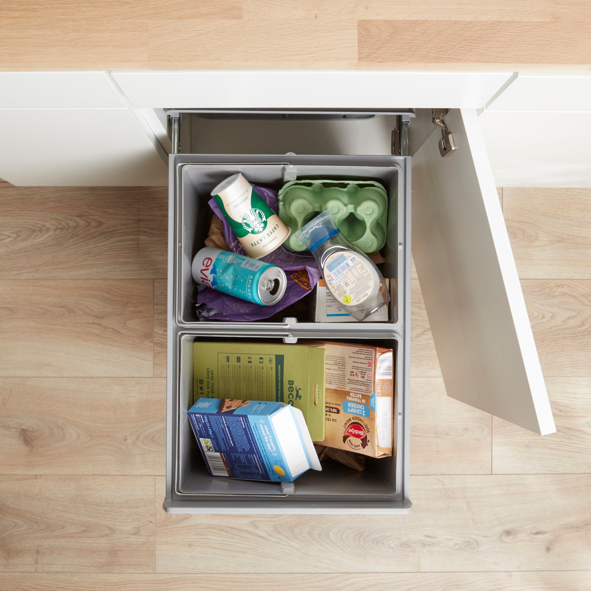 Lifestyle view of the Wesco Double Master Maxi 40L with two compartments from above