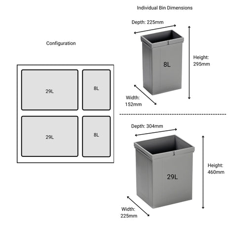 Pullboy Z Easy | 4 Compartment | 74L | 600mm Door