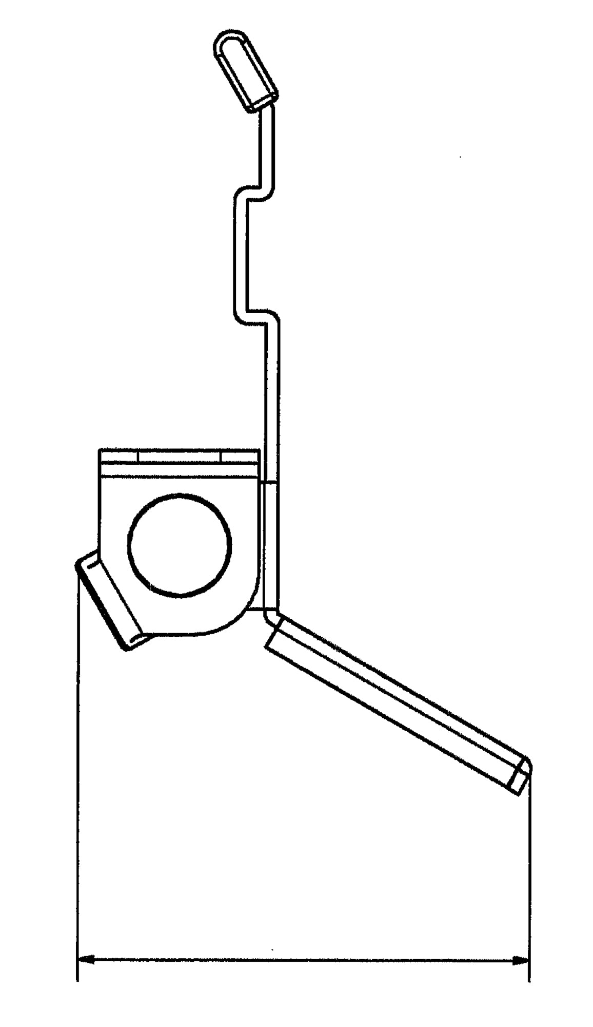 Black and white line drawing of the Wesco Kickfoot pedal