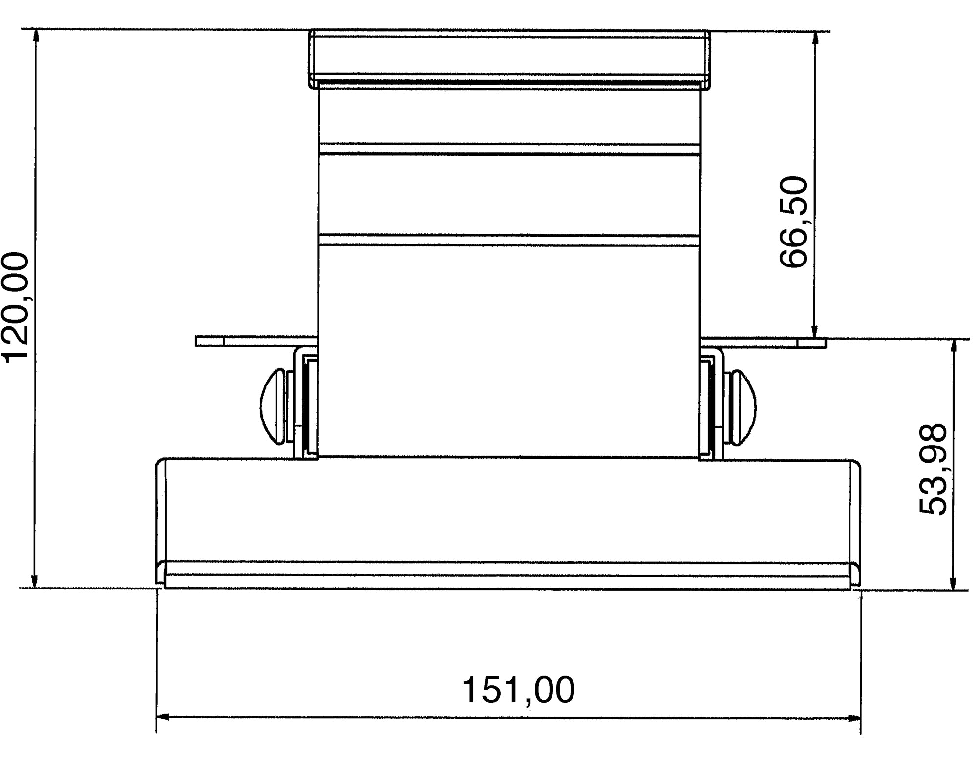 Black and white line drawing for fitting the Wesco Kickfoot pedal