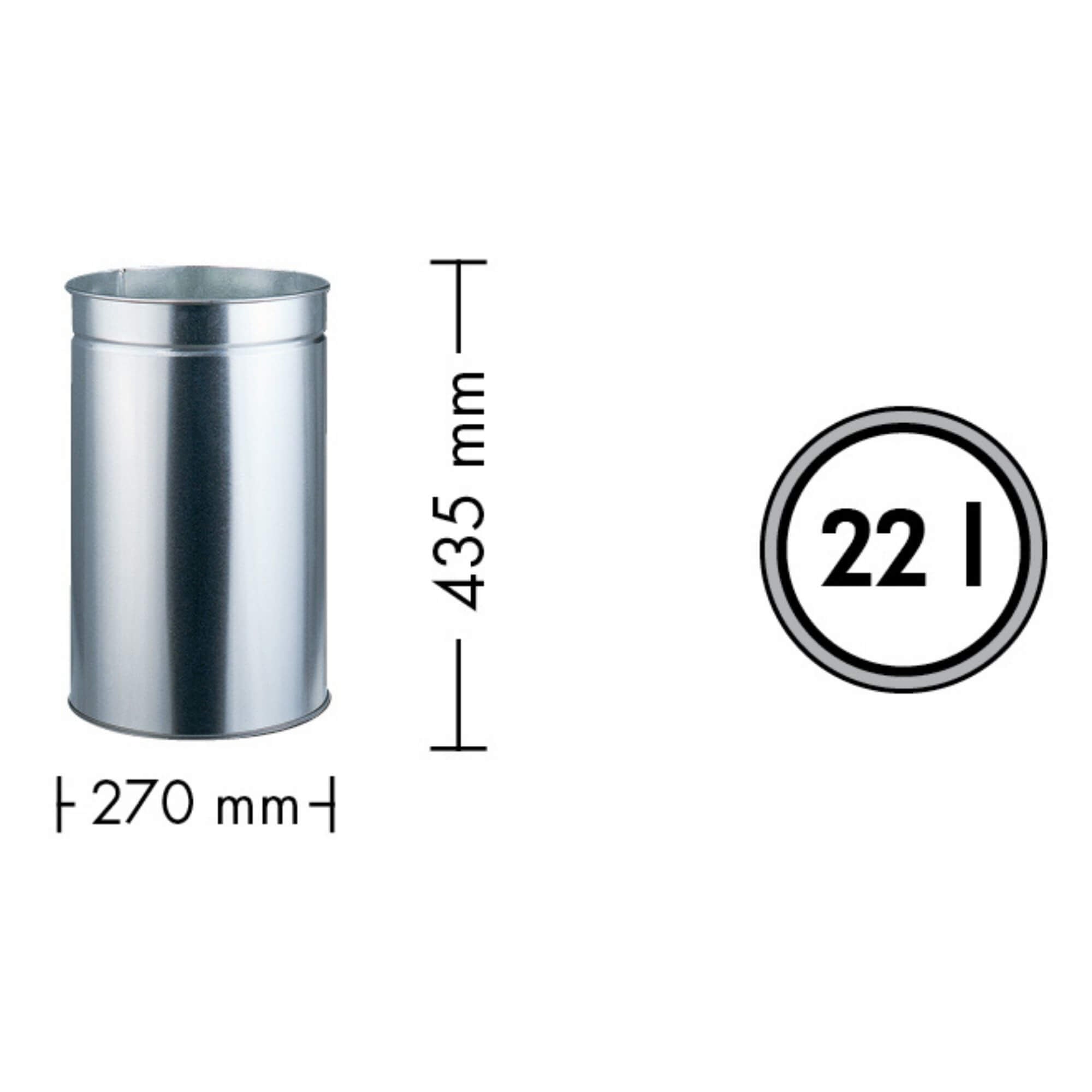 Inner Bin for the Pushboy Jr. 22L Dimensions image