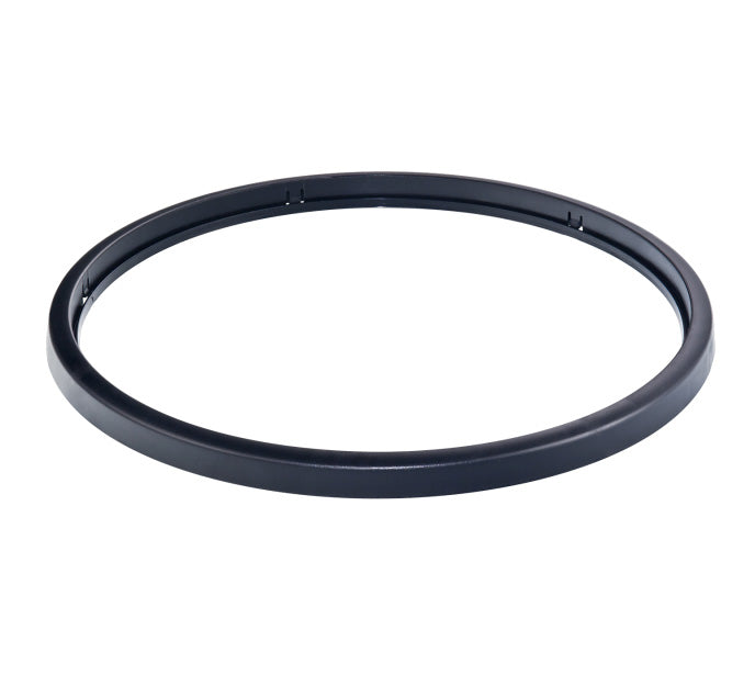 Wesco Base ring for Pushboy 50L, Push Two and Kicboy 40L. Black Plastic ring on a white background