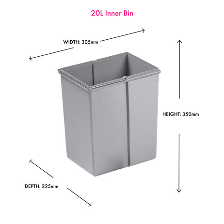 Inner Bin with Steel Handle | Alu Grey
