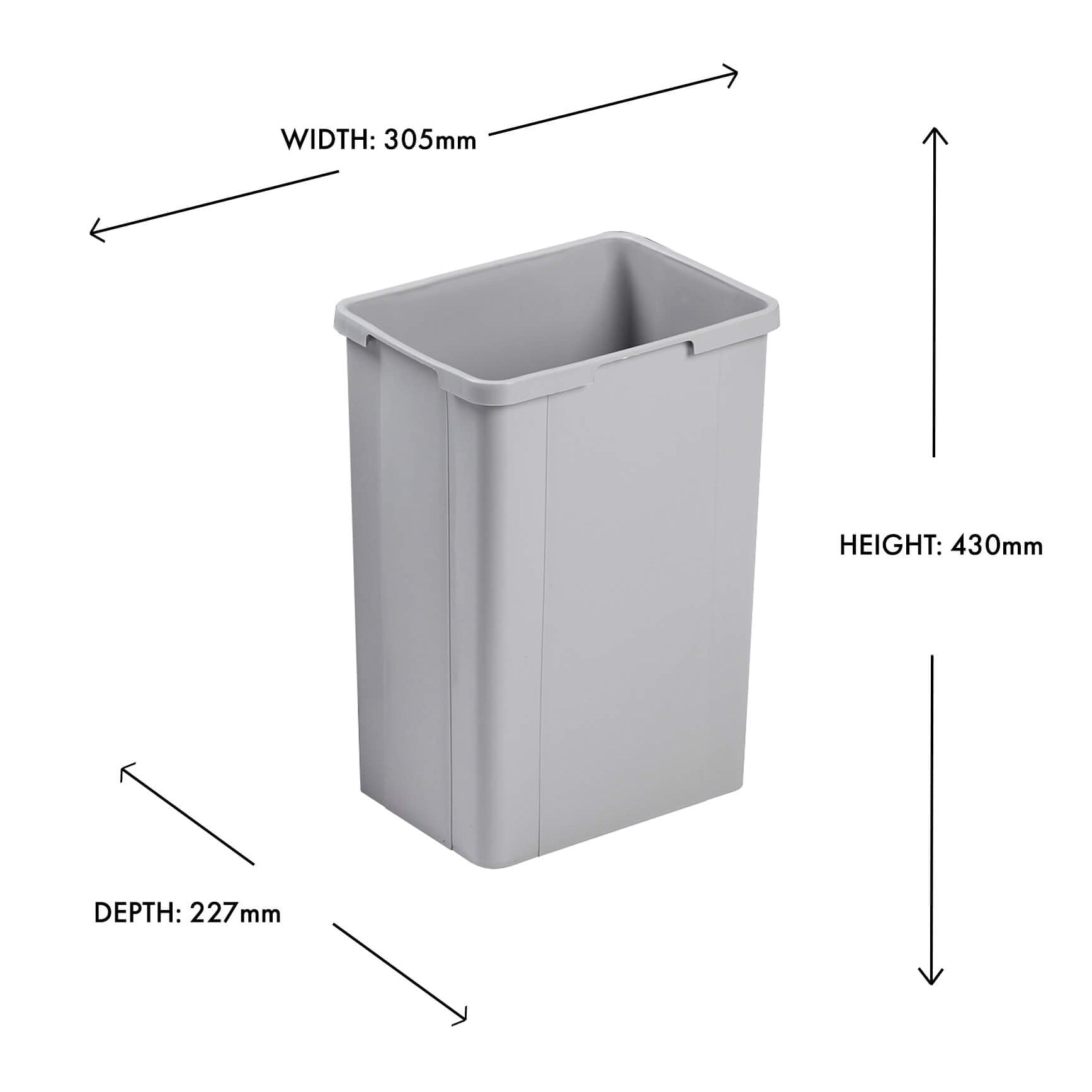 Wesco Inner bin 26L including dimensions