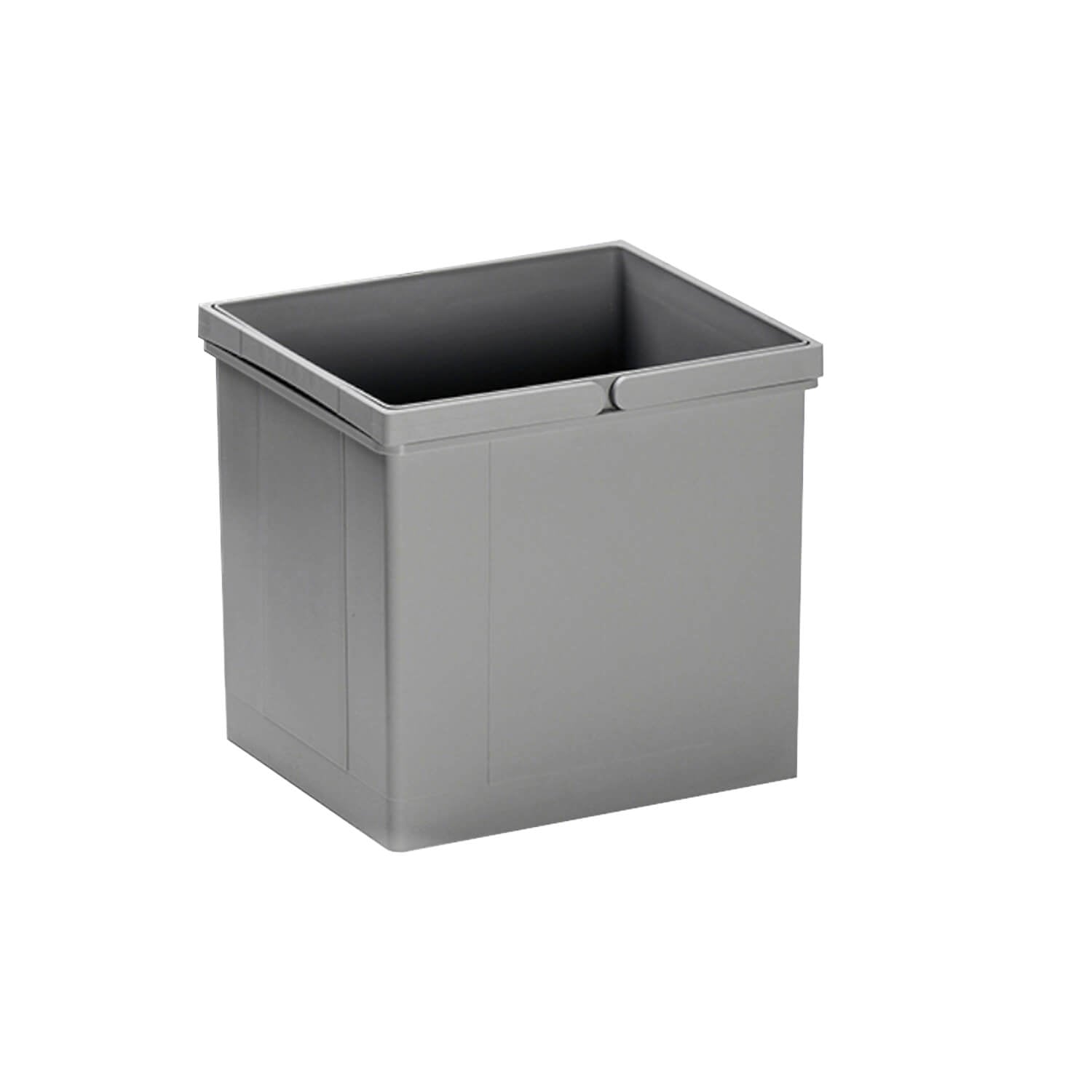 A light grey 17L inner bin with double handles designed for use within Wesco built-in waste bin systems.