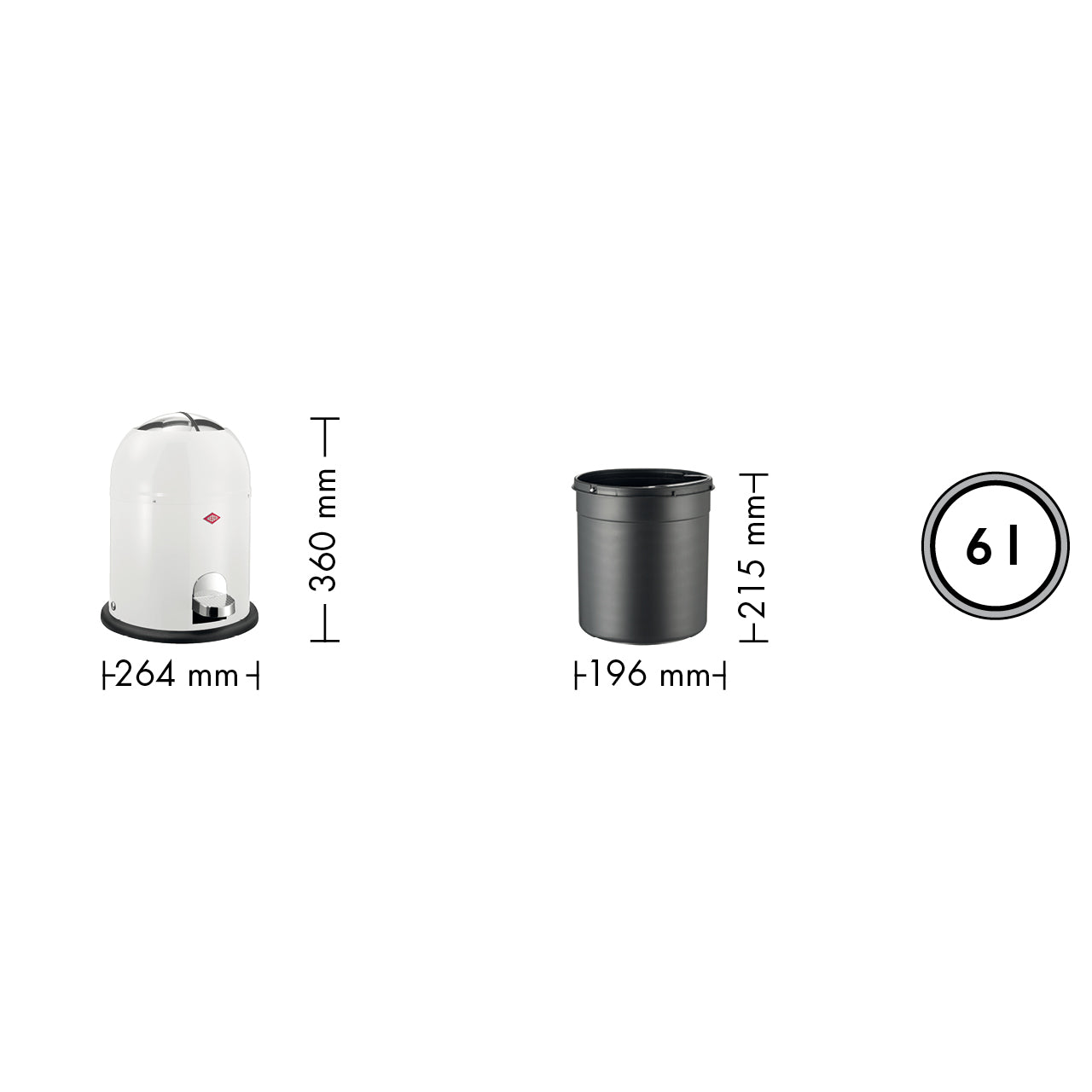 Mini Master 6L Bin | Matt Black